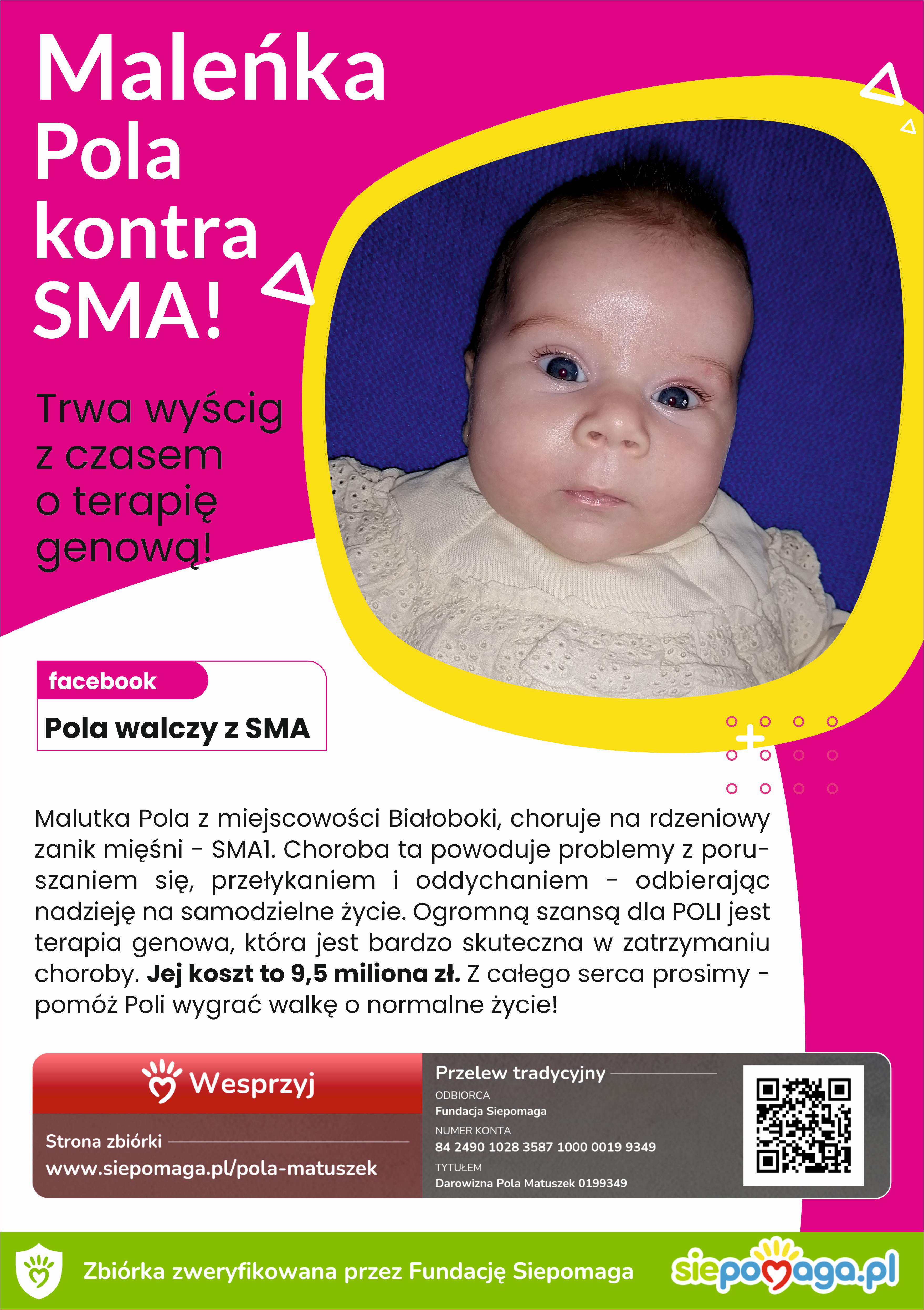 Prośba o wsparcie zbiórki na terapię genową dla Poli